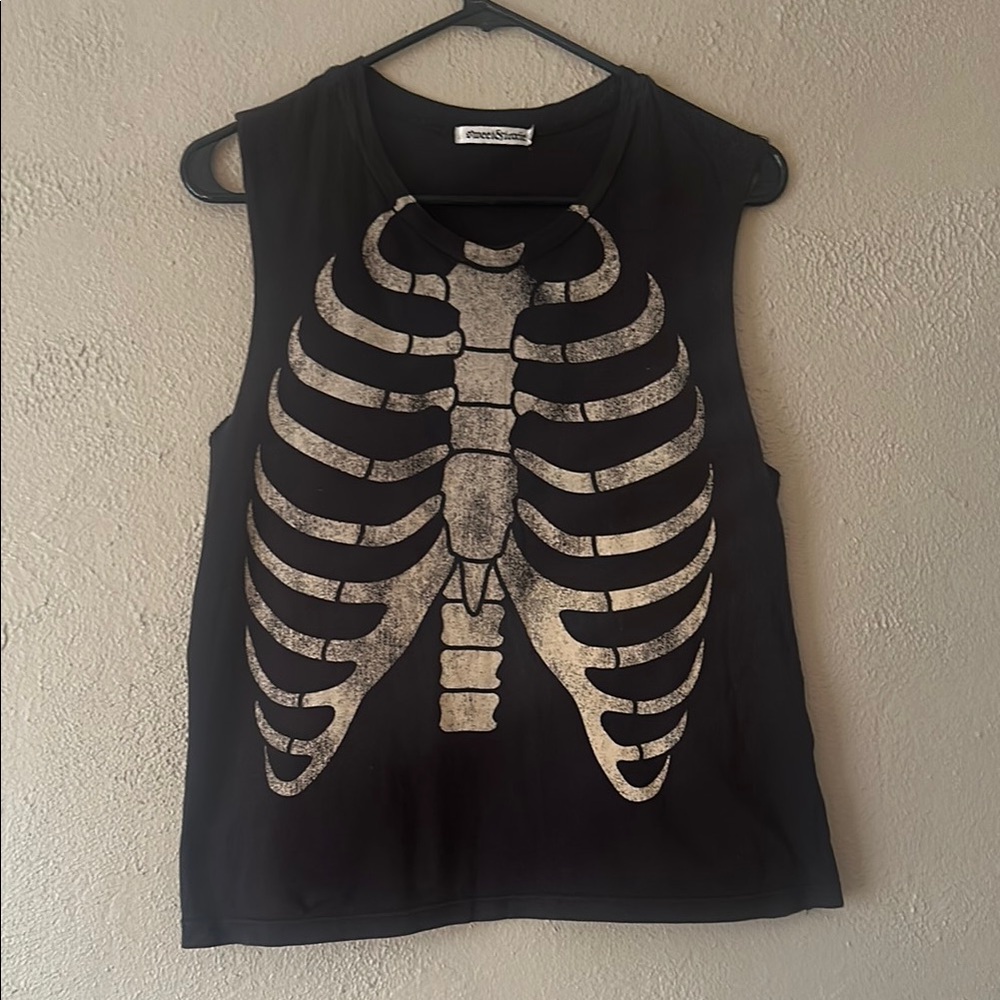 Black Skeleton Tank Top